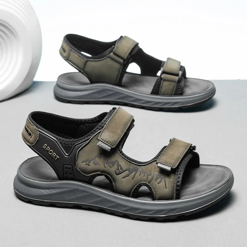 GESENLANG Beach Sandals Men Sand/Gray-11