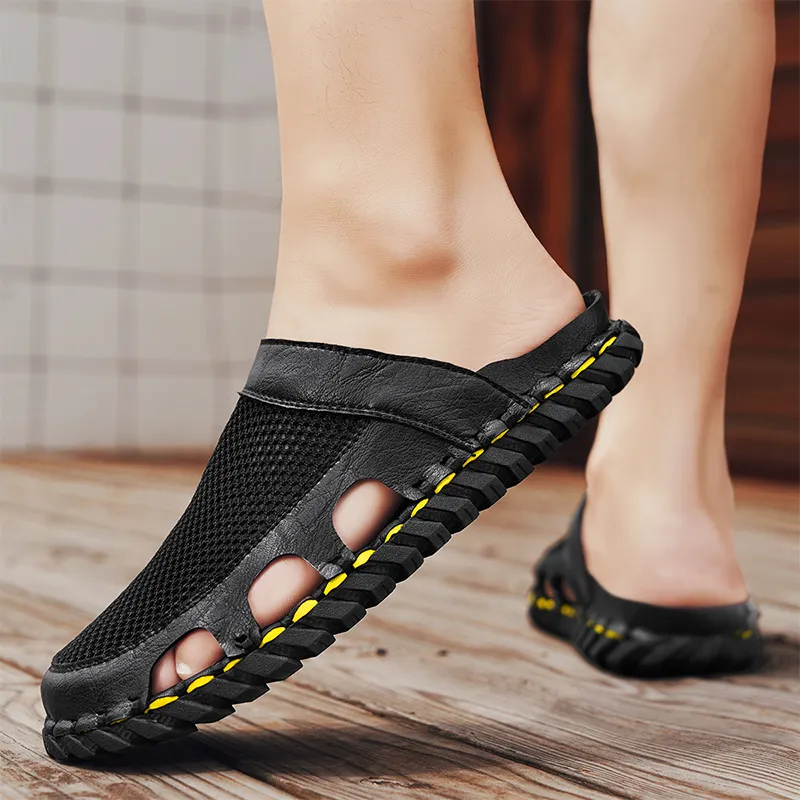 GESENLANG Slip Resistant Abrasion Resistant Closed Toe Slippers Men's-14