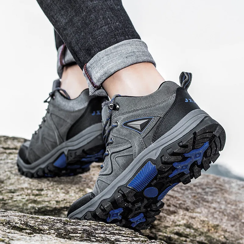 GESENLANG Slip Resistant Warm Low Top Outdoor Shoes Men's Gray-9
