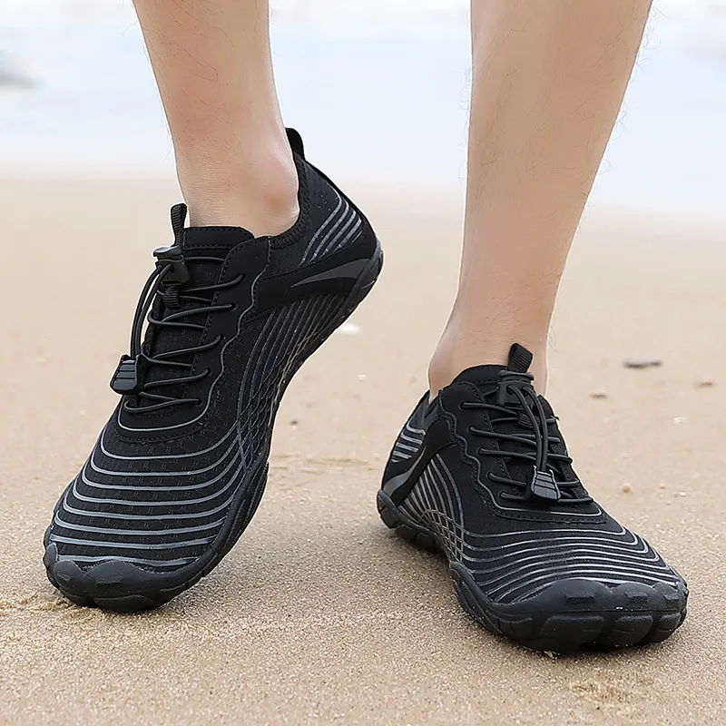 GESENLANG Slip Resistant, Breathable, Quick Dry River Trekking Shoes Men's Black-9