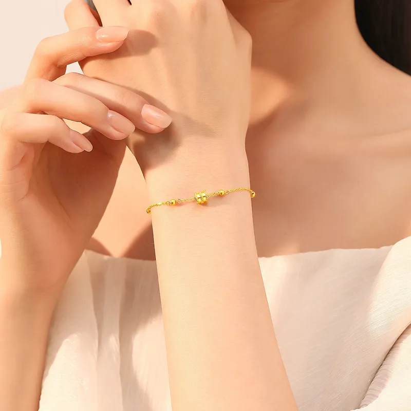Lao Feng Xiang Gold Bracelet Women's-4