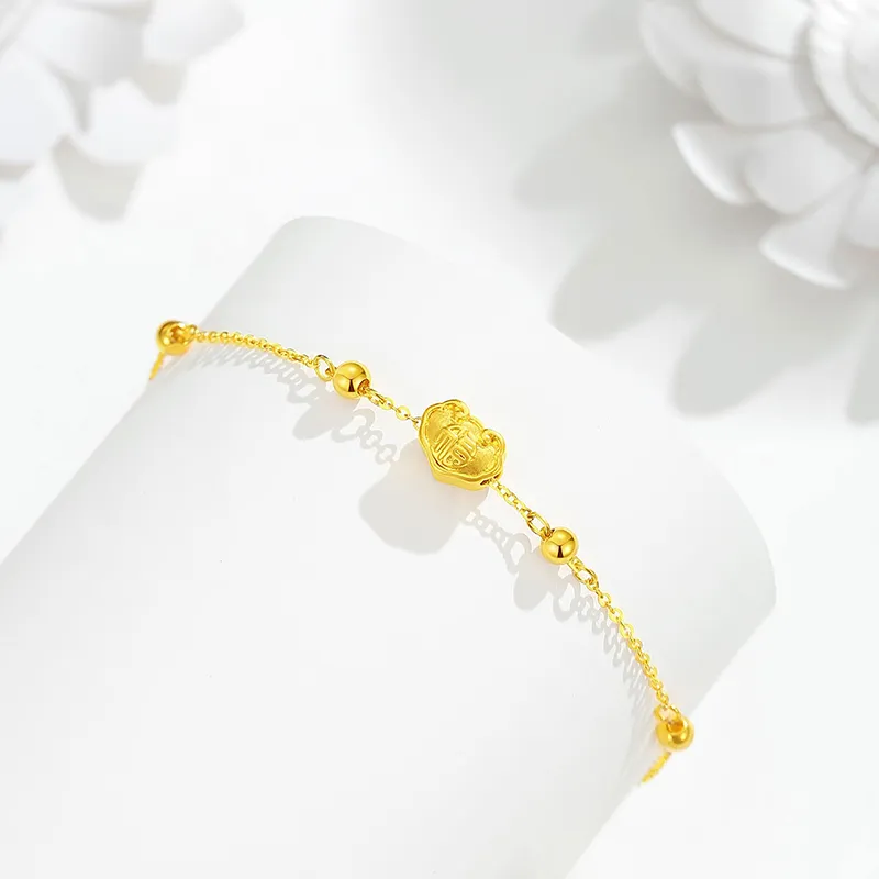Lao Feng Xiang Gold Bracelet Women's-2