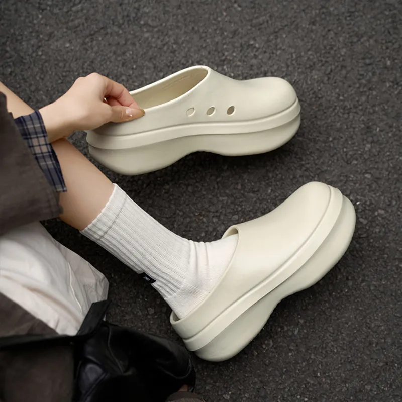 Womi Minimalist Platform Height Increasing Slippers Spring & Summer Women's-2