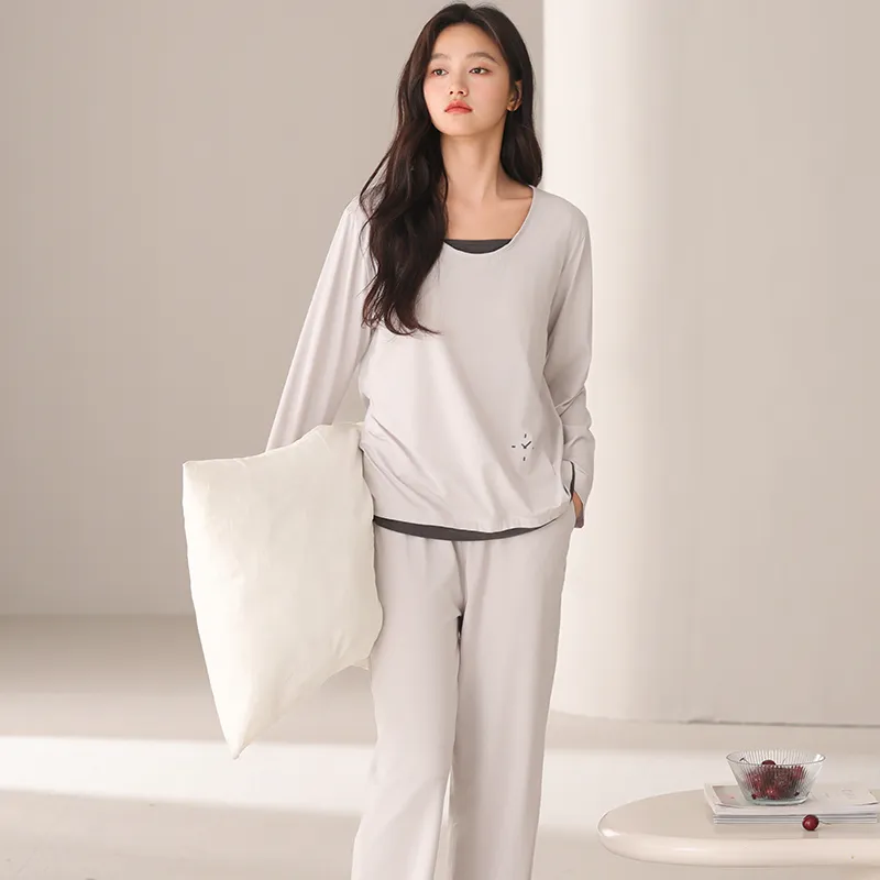 White Ran Women's Pajama Sets-7