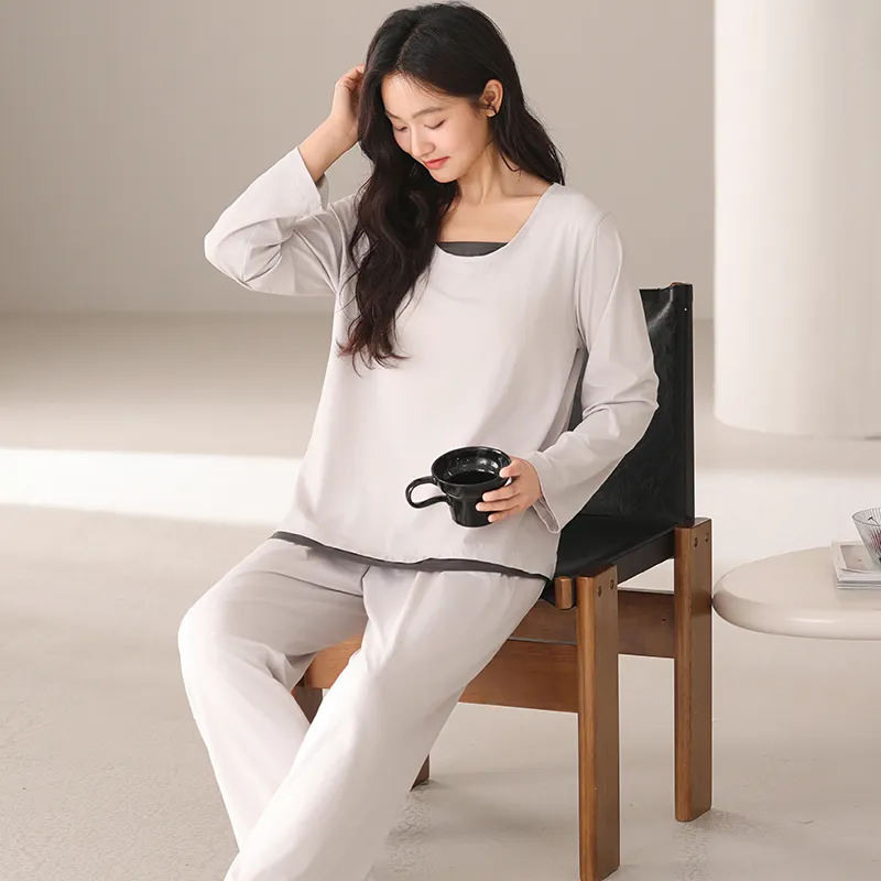 White Ran Women's Pajama Sets-6