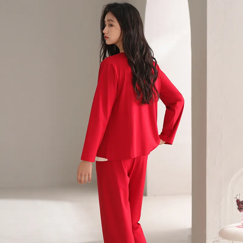 White Ran Women's Pajama Sets-3