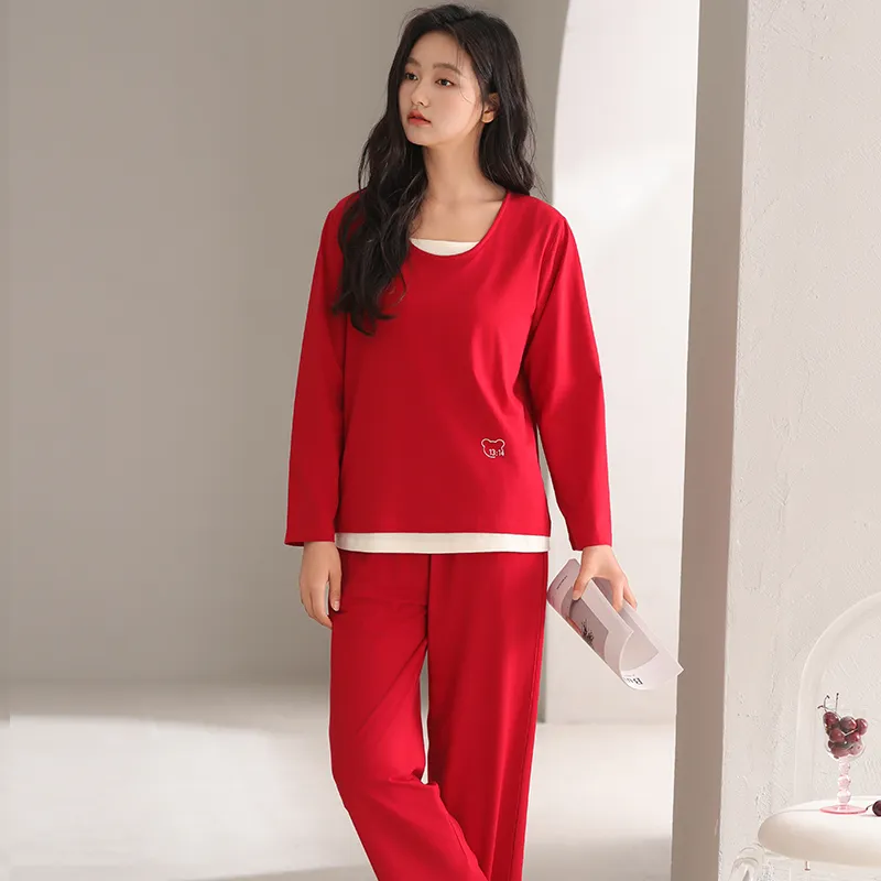 White Ran Women's Pajama Sets-2