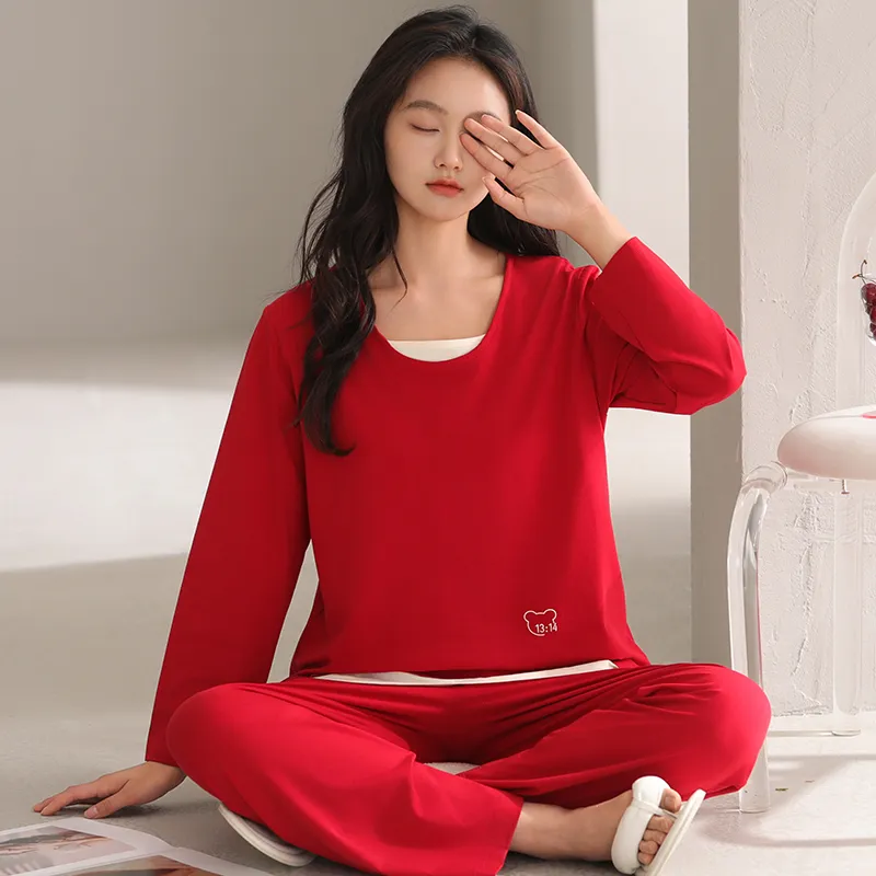 White Ran Women's Pajama Sets-1