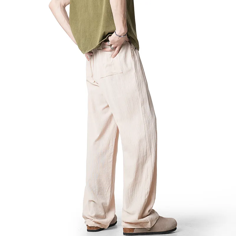 REXSHION Casual Pants Unisex Black-8