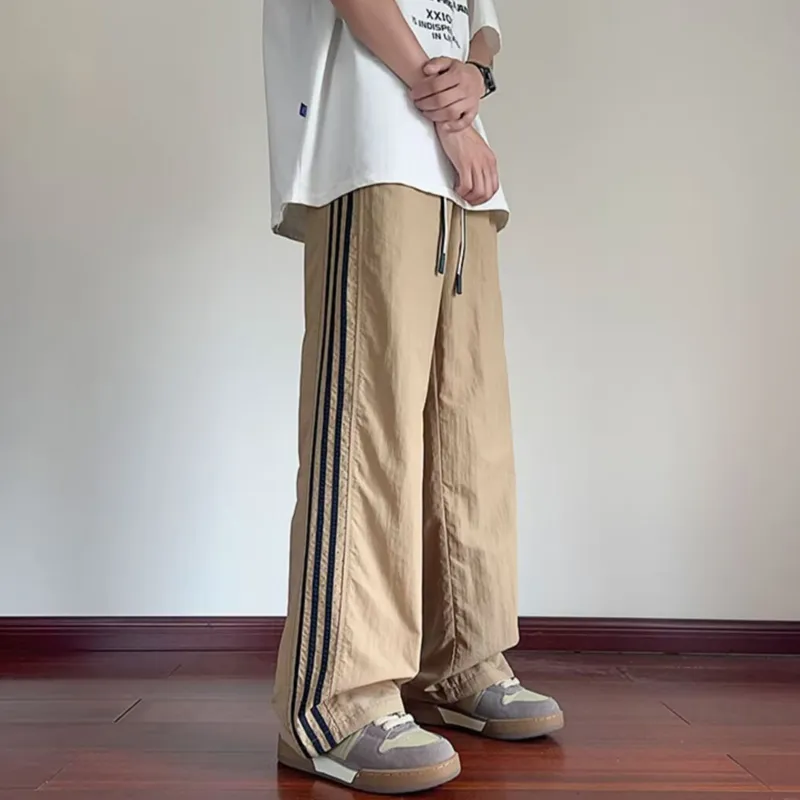 REXSHION Casual Pants Unisex Khaki-3
