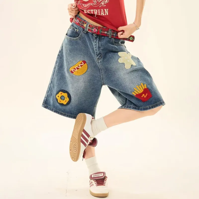 PAINT STAIN Denim Shorts Unisex-19