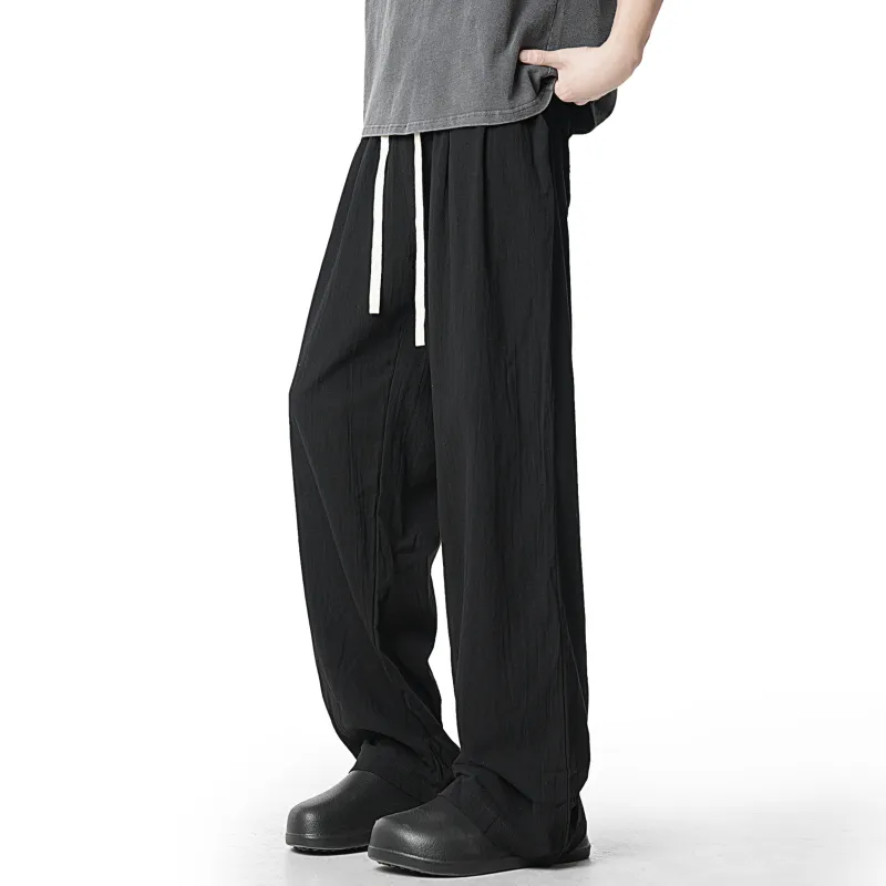REXSHION Casual Pants Unisex Black-3