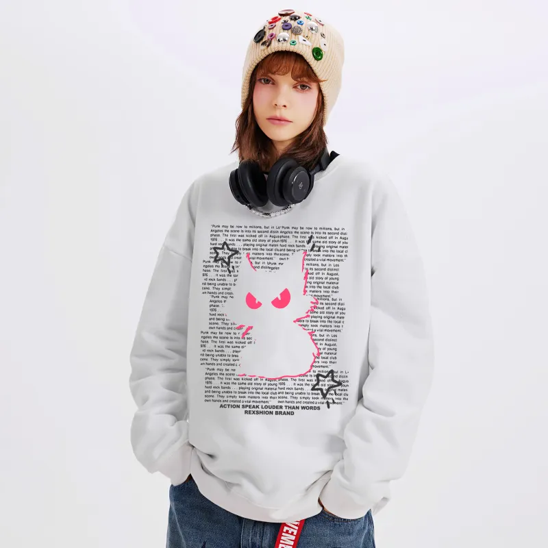 REXSHION Sweatshirt Unisex White-3