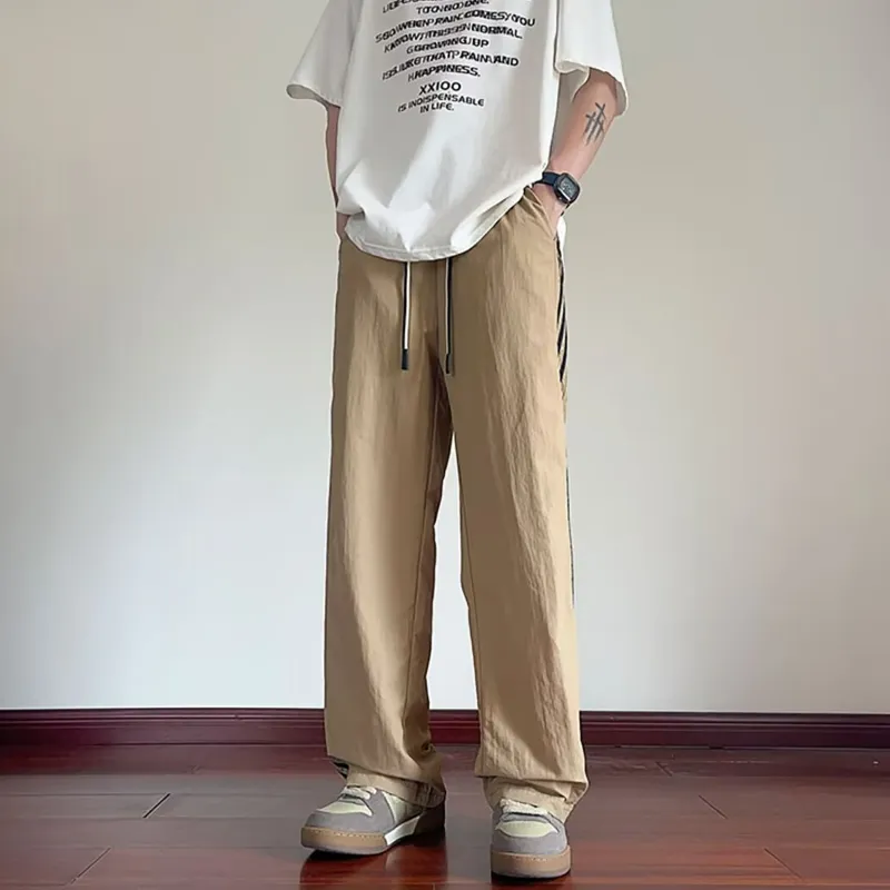REXSHION Casual Pants Unisex Khaki-1