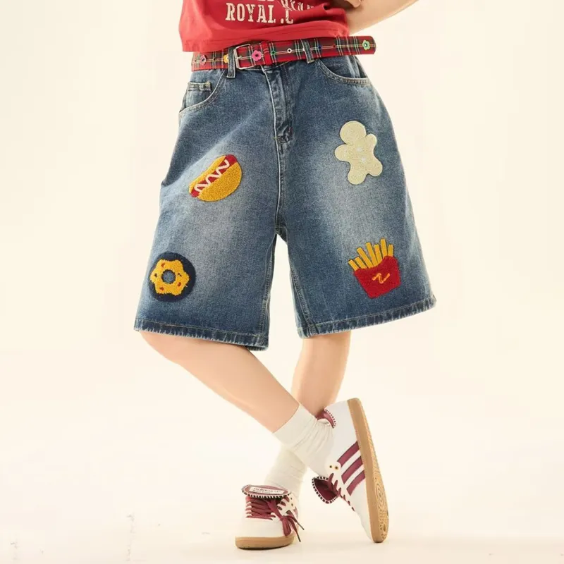 PAINT STAIN Denim Shorts Unisex-21