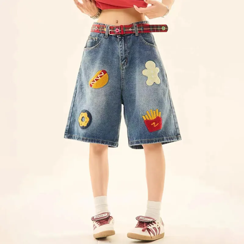 PAINT STAIN Denim Shorts Unisex-18