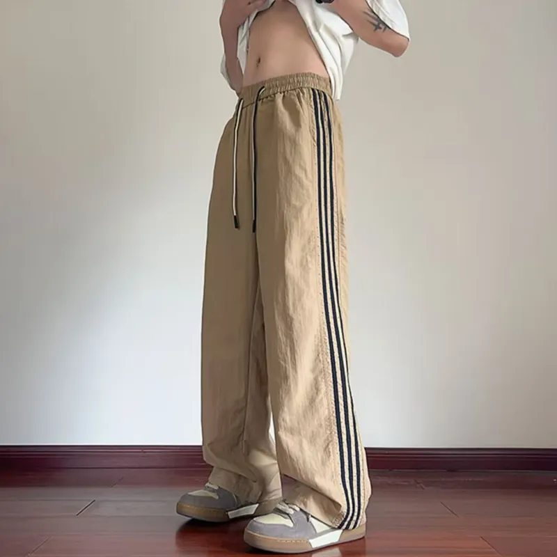 REXSHION Casual Pants Unisex Khaki-4