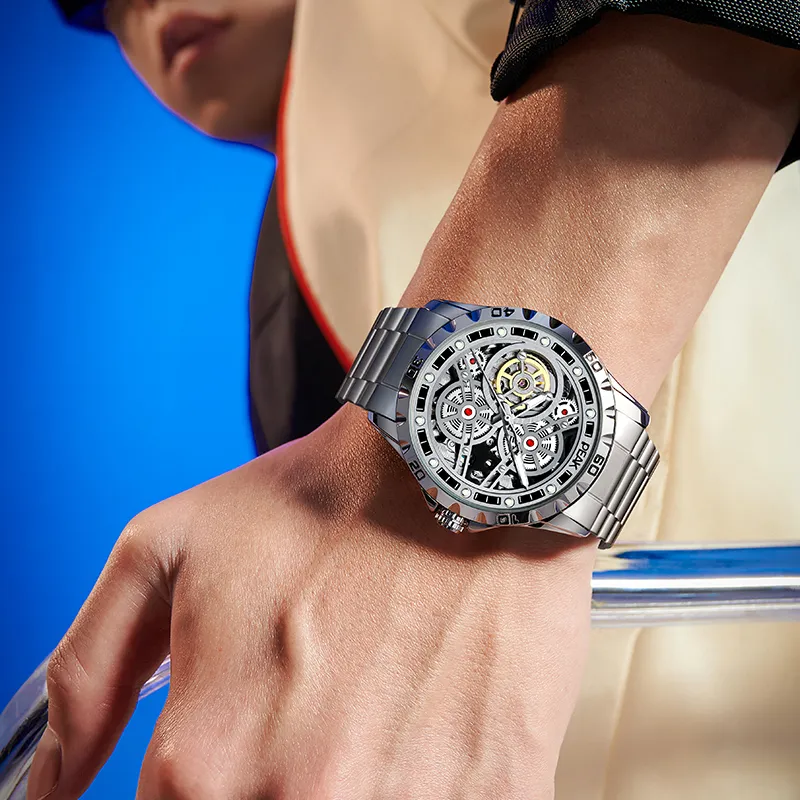 PEAK Pioneer Collection Gift Box Set Automatic Mechanical Movement Watch Men's Watches Cut-Out Dial-3