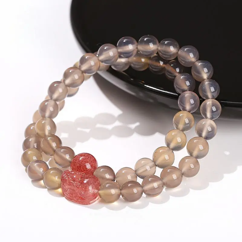 Artisan Lock Heart Jade Agate Bracelets Unisex-2