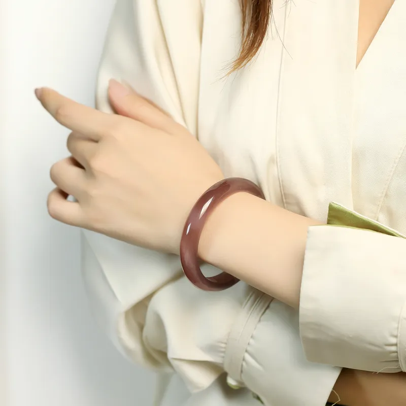 Artisan Lock Heart Jade Colored Glaze Jade Bangles Women's Colored Glaze-1