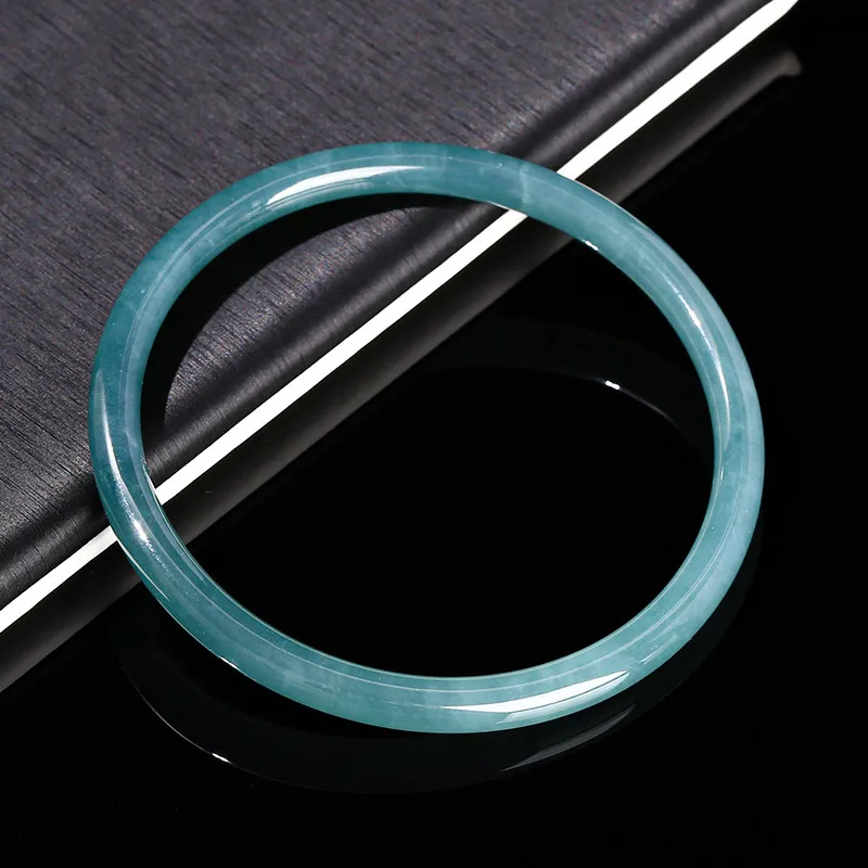 Artisan Lock Heart Jade Ice Glutinous Bangles Women's-5