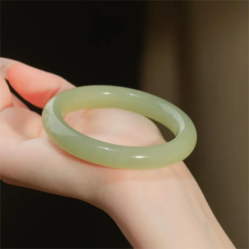 Artisan Lock Heart Jade Bangles Green Jade Women's-2