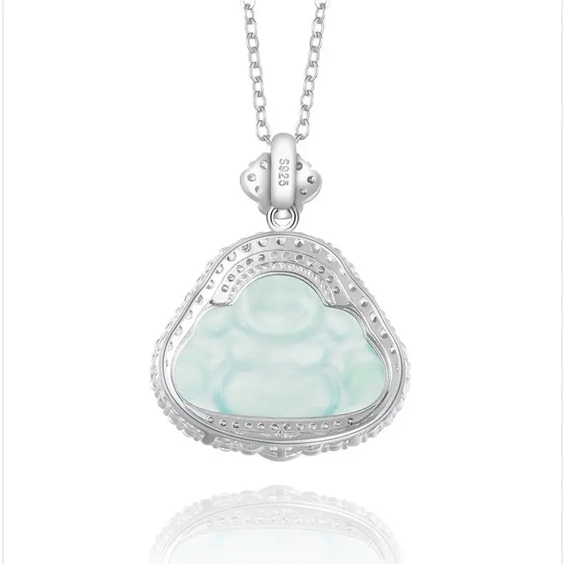 Artisan Lock Heart Jade High Ice Jade Jadeite Necklaces Women's-3