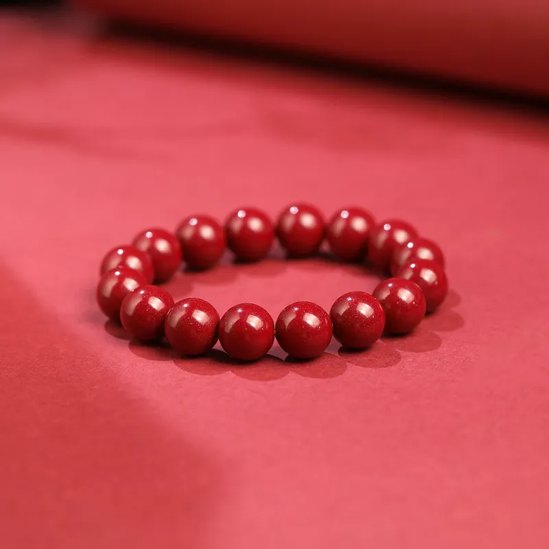 Artisan Lock Heart Jade Reconstructed Cinnabar Bracelets Unisex-2