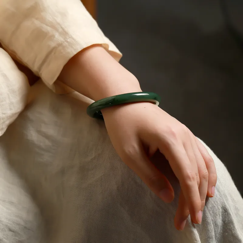 Artisan Lock Heart Jade Hetian Jade Jasper Hetian Jade Bangles Women's Jasper-1