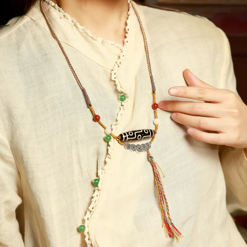 Artisan Lock Heart Jade Agate Jade Necklaces Unisex-3