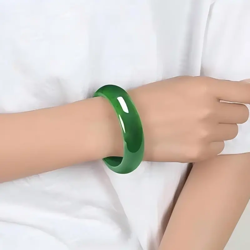 Artisan Lock Heart Jade Bangles Jasper Unisex-4