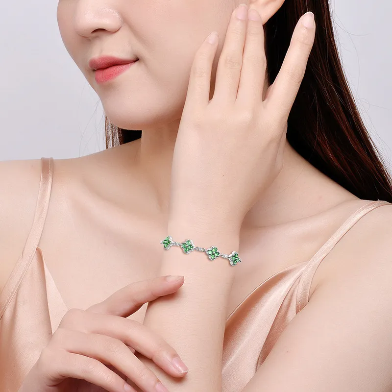 Artisan Lock Heart Jade Ice Type Bracelets Women's-1