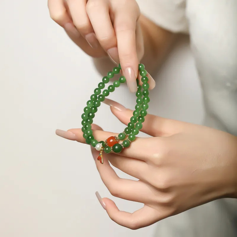 Artisan Lock Heart Jade Hetian Jade Hetian Jade Bracelets Women's Jasper-1