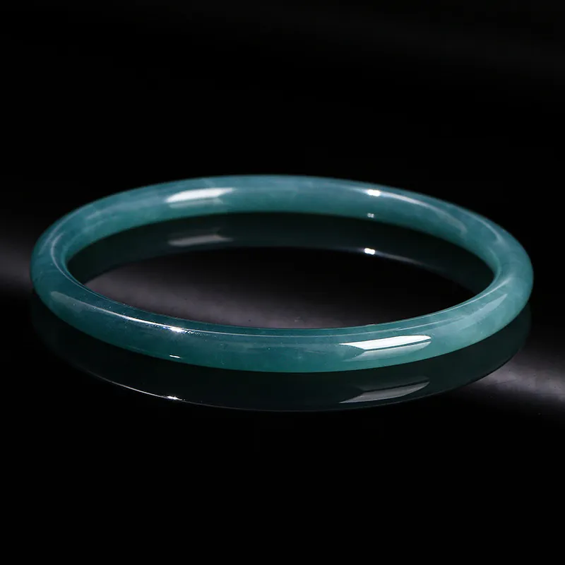 Artisan Lock Heart Jade Ice Glutinous Bangles Women's-3