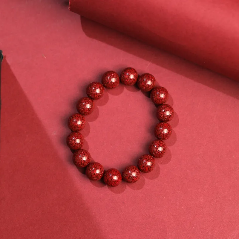 Artisan Lock Heart Jade Reconstructed Cinnabar Jade Bracelets Unisex-4