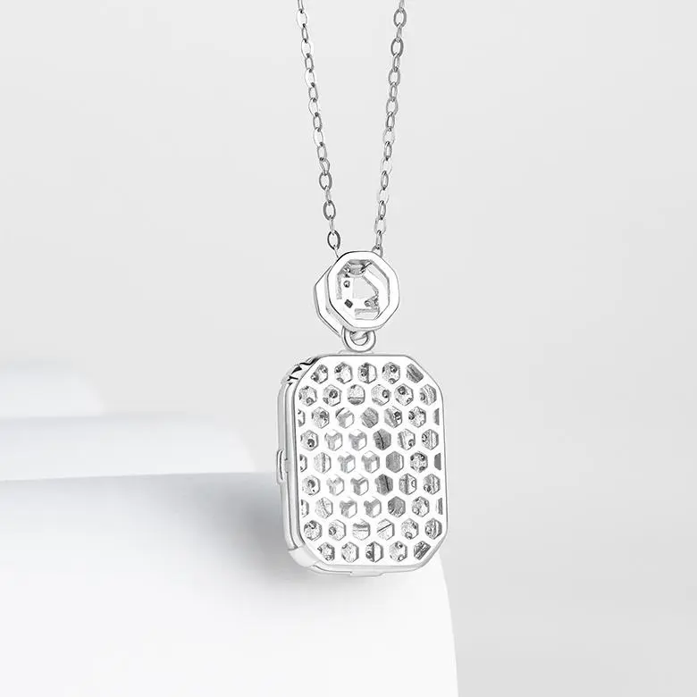 Artisan Lock Heart Jade Ice Type Jadeite Necklaces Women's-3
