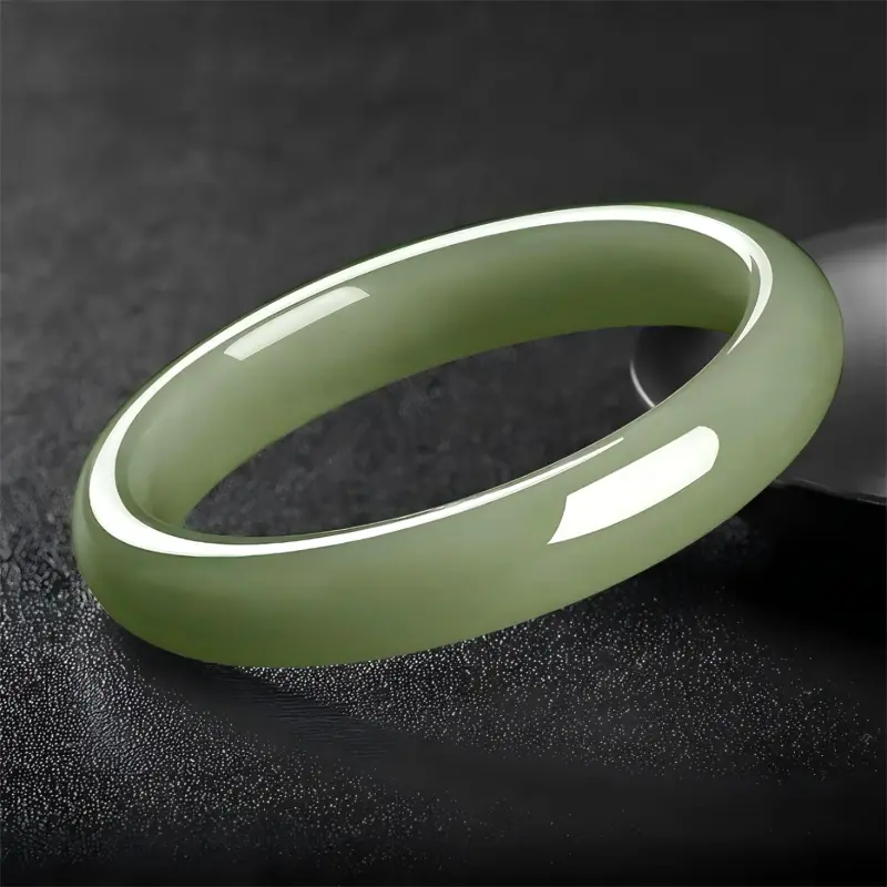 Artisan Lock Heart Jade Hetian Jade Bangles Green Jade Women's-4