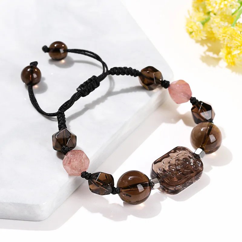 Artisan Lock Heart Jade Obsidian Bracelets Women's-4