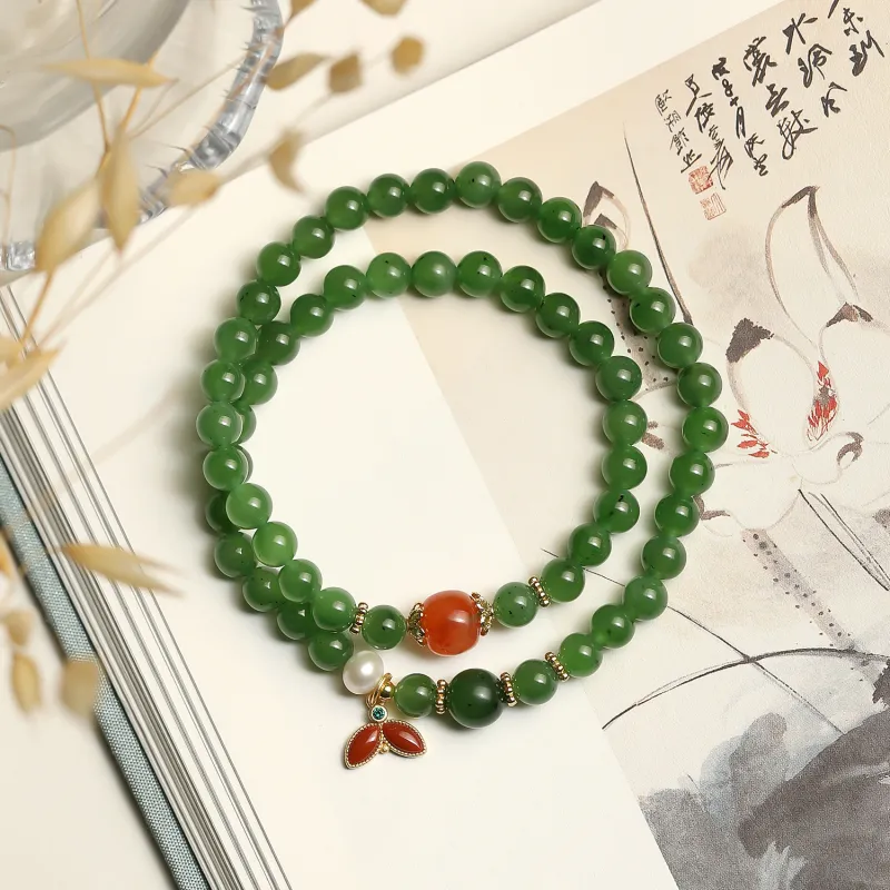 Artisan Lock Heart Jade Hetian Jade Hetian Jade Bracelets Women's Jasper-2