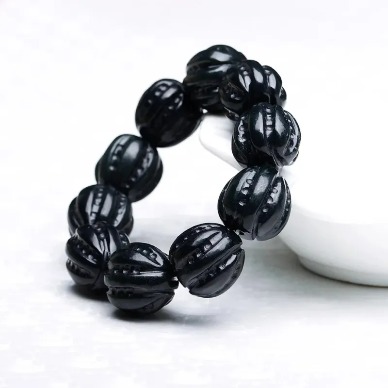 Artisan Lock Heart Jade Hetian Jade Bracelets Green Jade Unisex-3