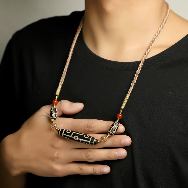 Artisan Lock Heart Jade Agate Jade Necklaces Unisex-3