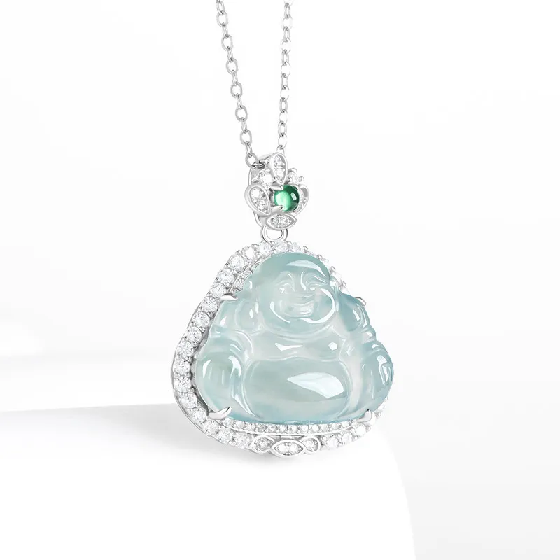 Artisan Lock Heart Jade High Ice Jade Jadeite Necklaces Women's-2