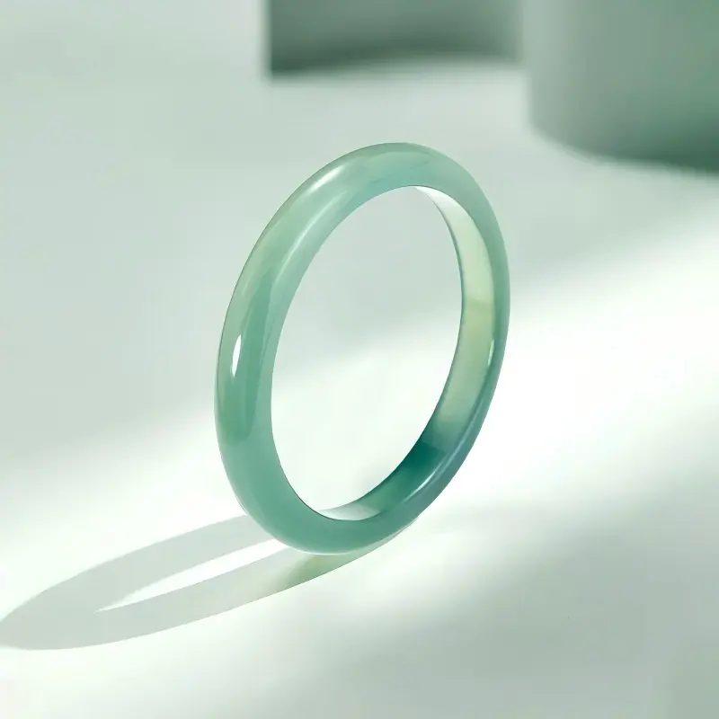 Artisan Lock Heart Jade Chalcedony Bangles Women's-2