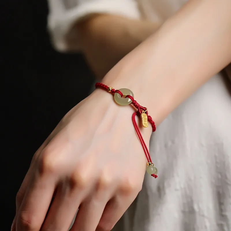 Artisan lock heart jade Hetian Jade Bracelets Unisex-2
