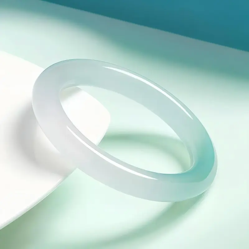 Artisan Lock Heart Jade Natural Chalcedony Jade Bangles Women's-3