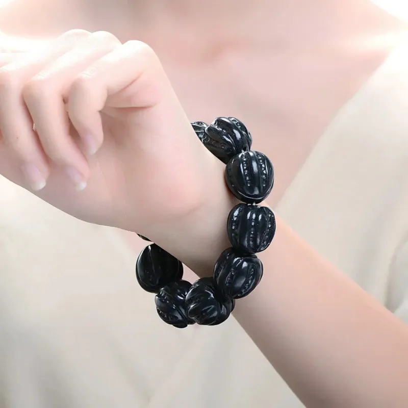 Artisan Lock Heart Jade Hetian Jade Bracelets Green Jade Unisex-1