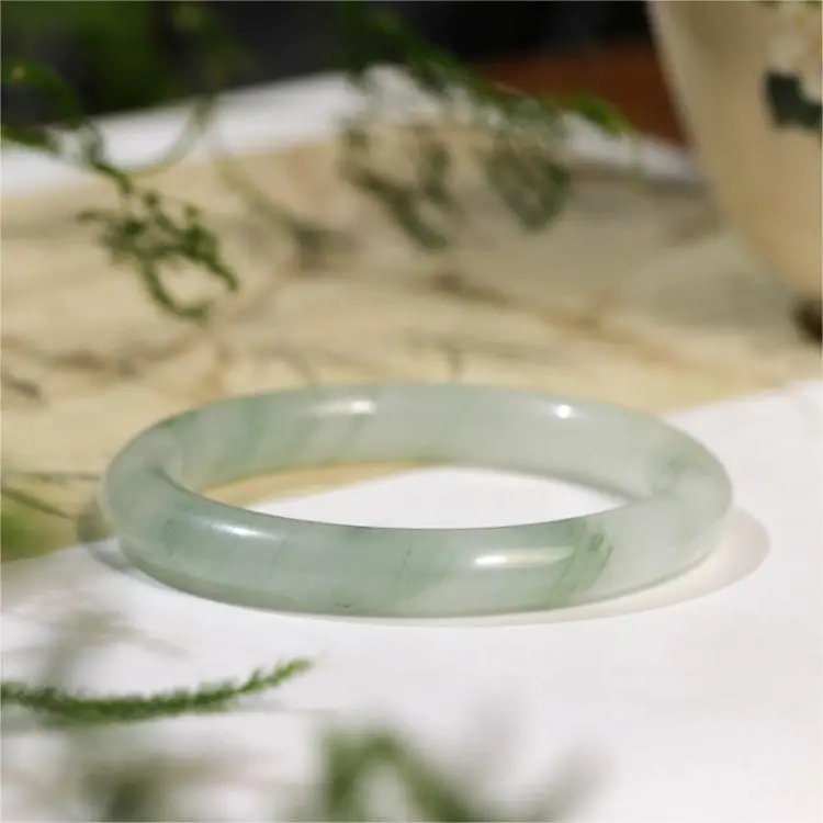 Artisan Lock Heart Jade Chalcedony Jade Bangles Women's-4