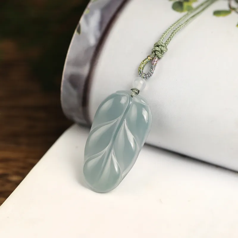 Artisan Lock Heart Jade Glutinous Jade Jadeite Necklaces Women's-4
