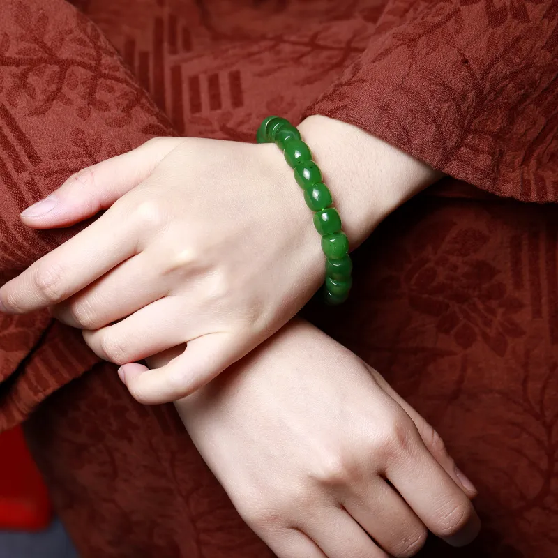 Artisan Lock Heart Jade Hetian Jade Bracelets Jasper Unisex-4