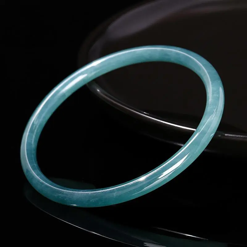 Artisan Lock Heart Jade Ice Glutinous Bangles Women's-2
